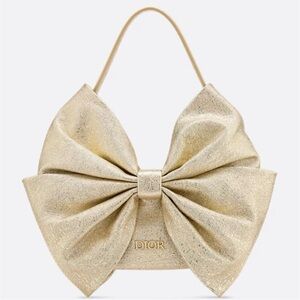 NWT Dior Metallic Gold Bow Bag